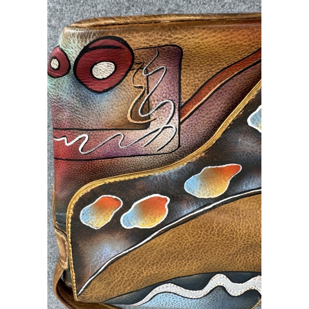 Anuschka Hand Painted Genuine Leather Abstract‎ Art Crossbody Shoulder Bag Purse - Picture 12 of 16